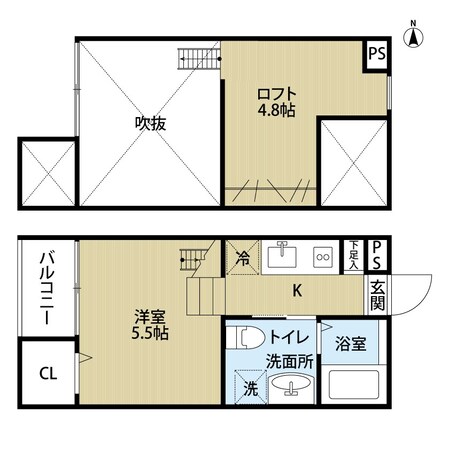 フェリオ平安通の物件間取画像